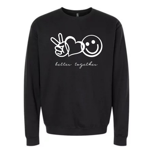 “Peace, Love, and Happiness” Crewneck